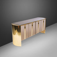 Load image into Gallery viewer, Ello Mirrored Case Piece / Credenza with Brass Accents, 1980s-ABT Modern