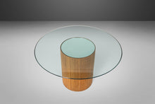 Load image into Gallery viewer, Exquisite Bamboo Pedestal Dining Table with a Mirrored Top with a Glass Surface, c. 1970s-ABT Modern