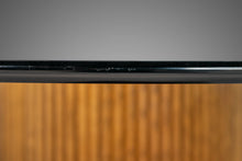 Load image into Gallery viewer, Exquisite Bamboo Pedestal Dining Table with a Mirrored Top with a Glass Surface, c. 1970s-ABT Modern