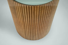 Load image into Gallery viewer, Exquisite Bamboo Pedestal Dining Table with a Mirrored Top with a Glass Surface, c. 1970s-ABT Modern