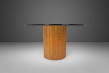Load image into Gallery viewer, Exquisite Bamboo Pedestal Dining Table with a Mirrored Top with a Glass Surface, c. 1970s-ABT Modern