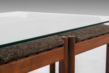 Load image into Gallery viewer, Glass and Teak Coffee Table with Four Nesting Stools Attributed to Jorgen Baekmark, Denmark, c. 1960's-ABT Modern