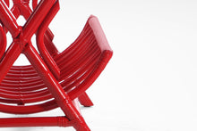 Load image into Gallery viewer, Gorgeous Chinoiserie Red Bamboo Server / Bar Stand w/ Swivel Top-ABT Modern