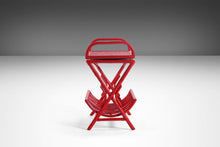 Load image into Gallery viewer, Gorgeous Chinoiserie Red Bamboo Server / Bar Stand w/ Swivel Top-ABT Modern