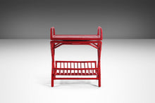 Load image into Gallery viewer, Gorgeous Chinoiserie Red Bamboo Server / Bar Stand w/ Swivel Top-ABT Modern