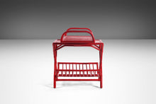 Load image into Gallery viewer, Gorgeous Chinoiserie Red Bamboo Server / Bar Stand w/ Swivel Top-ABT Modern