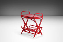 Load image into Gallery viewer, Gorgeous Chinoiserie Red Bamboo Server / Bar Stand w/ Swivel Top-ABT Modern