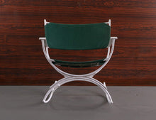 Load image into Gallery viewer, Gorgeous Mid Century Modern Rocking Lounge Chair in Green Canvas and White Metal-ABT Modern