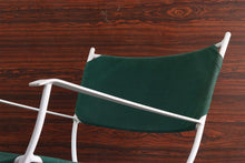 Load image into Gallery viewer, Gorgeous Mid Century Modern Rocking Lounge Chair in Green Canvas and White Metal-ABT Modern