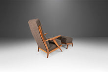 Load image into Gallery viewer, High Back Mid Century Modern Lounge Chair & Ottoman After Hans Wegner in Knoll Fabric, USA, c. 1960s-ABT Modern