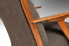 Load image into Gallery viewer, High Back Mid Century Modern Lounge Chair & Ottoman After Hans Wegner in Knoll Fabric, USA, c. 1960s-ABT Modern