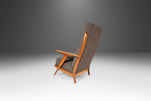 Load image into Gallery viewer, High Back Mid Century Modern Lounge Chair & Ottoman After Hans Wegner in Knoll Fabric, USA, c. 1960s-ABT Modern