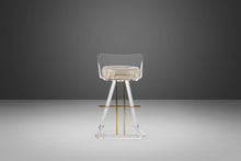Load image into Gallery viewer, Hollywood Regency Bar Stool / Drafting Stool in Lucite and Brass Attributed to Leon Frost, Bar Height, c. 1970s-ABT Modern