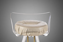 Load image into Gallery viewer, Hollywood Regency Bar Stool / Drafting Stool in Lucite and Brass Attributed to Leon Frost, Bar Height, c. 1970s-ABT Modern