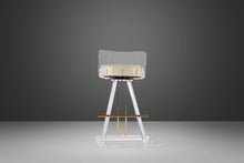 Load image into Gallery viewer, Hollywood Regency Bar Stool / Drafting Stool in Lucite and Brass Attributed to Leon Frost, Bar Height, c. 1970s-ABT Modern