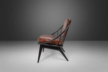 Load image into Gallery viewer, Ib Kofod-Larsen for Selig Ebonized Hoop Chair - Peacock Chair w/ Patinaed Leather, Denmark-ABT Modern