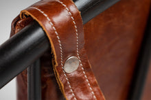 Load image into Gallery viewer, Ib Kofod-Larsen for Selig Ebonized Hoop Chair - Peacock Chair w/ Patinaed Leather, Denmark-ABT Modern