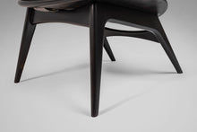 Load image into Gallery viewer, Ib Kofod-Larsen for Selig Ebonized Hoop Chair - Peacock Chair w/ Patinaed Leather, Denmark-ABT Modern