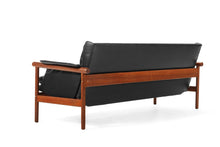 Load image into Gallery viewer, Illum Wikkelsø by Koefoeds Møbelfabrik Teak and Black Leather Sofa-ABT Modern