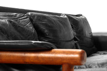 Load image into Gallery viewer, Illum Wikkelsø by Koefoeds Møbelfabrik Teak and Black Leather Sofa-ABT Modern