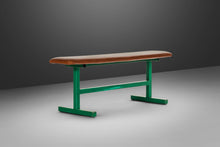 Load image into Gallery viewer, Industrial Patinaed Metal and Leatherette Bench Seat, c. 1960s-ABT Modern