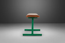 Load image into Gallery viewer, Industrial Patinaed Metal and Leatherette Bench Seat, c. 1960s-ABT Modern