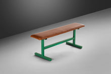 Load image into Gallery viewer, Industrial Patinaed Metal and Leatherette Bench Seat, c. 1960s-ABT Modern