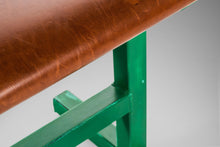 Load image into Gallery viewer, Industrial Patinaed Metal and Leatherette Bench Seat, c. 1960s-ABT Modern