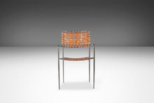 Load image into Gallery viewer, Italian Modern Patinaed Metal and Leather Strap Armchair / Desk Chair / Side Chair, Italy, c. 1970s-ABT Modern
