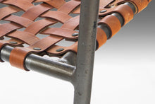 Load image into Gallery viewer, Italian Modern Patinaed Metal and Leather Strap Armchair / Desk Chair / Side Chair, Italy, c. 1970s-ABT Modern