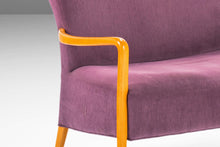 Load image into Gallery viewer, Italian Purple Setee Sofa after Guglielmo Ulrich with Blonde Oak Frame and Original Purple Fabric-ABT Modern