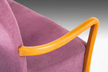 Load image into Gallery viewer, Italian Purple Setee Sofa after Guglielmo Ulrich with Blonde Oak Frame and Original Purple Fabric-ABT Modern