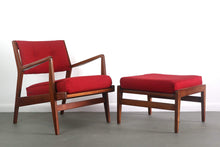 Load image into Gallery viewer, Jens Risom 430 Lounge Chair with Matching 730 Ottoman in Knoll Red-ABT Modern