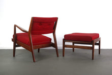 Load image into Gallery viewer, Jens Risom 430 Lounge Chair with Matching 730 Ottoman in Knoll Red-ABT Modern