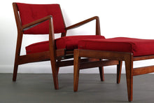 Load image into Gallery viewer, Jens Risom 430 Lounge Chair with Matching 730 Ottoman in Knoll Red-ABT Modern
