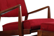 Load image into Gallery viewer, Jens Risom 430 Lounge Chair with Matching 730 Ottoman in Knoll Red-ABT Modern