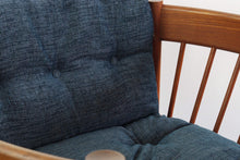 Load image into Gallery viewer, Jorgen Baekmark Spindle Barrel Chair Set of Two in Teak and Rich Blue Fabric-ABT Modern