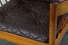 Load image into Gallery viewer, Jorgen Baekmark Spindle Barrel Chair in Teak and Original Brown Leather-ABT Modern