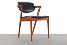 Load image into Gallery viewer, Kai Kristiansen Model 42 Side Chairs in Teak with Original Black Vinyl, Denmark-ABT Modern