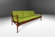Load image into Gallery viewer, Kandidaten Three Seater Sofa in Lime Green Fabric by Ib Kofod-Larsen for Olof Person, Denmark, c. 1960's-ABT Modern