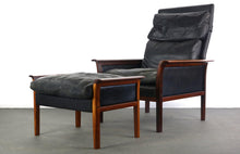 Load image into Gallery viewer, Knud Saeter for Vatne Leather Lounge Chair with Ottoman in Rosewood-ABT Modern