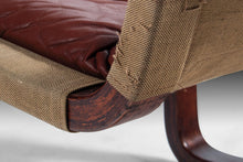 Load image into Gallery viewer, Koivutaru Bentwood Chair & Matching Ottoman in Afromosia and Oxblood Red Leather by Esko Pajamies for ASKO, Finland, c. 1970's-ABT Modern