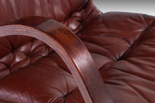 Load image into Gallery viewer, Koivutaru Bentwood Chair & Matching Ottoman in Afromosia and Oxblood Red Leather by Esko Pajamies for ASKO, Finland, c. 1970's-ABT Modern
