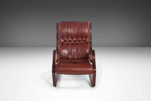 Load image into Gallery viewer, Koivutaru Bentwood Chair & Matching Ottoman in Afromosia and Oxblood Red Leather by Esko Pajamies for ASKO, Finland, c. 1970's-ABT Modern