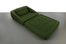 Load image into Gallery viewer, Large Authentic Mid Century Modern Lounge Chair / Loveseat in Gorgeous Forest Green Flannel Fabric-ABT Modern