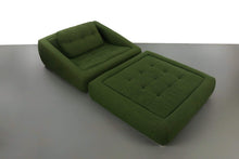 Load image into Gallery viewer, Large Authentic Mid Century Modern Lounge Chair / Loveseat in Gorgeous Forest Green Flannel Fabric-ABT Modern
