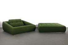 Load image into Gallery viewer, Large Authentic Mid Century Modern Lounge Chair / Loveseat in Gorgeous Forest Green Flannel Fabric-ABT Modern