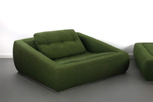 Load image into Gallery viewer, Large Authentic Mid Century Modern Lounge Chair / Loveseat in Gorgeous Forest Green Flannel Fabric-ABT Modern