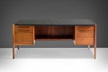Load image into Gallery viewer, Large Executive Desk by Jens Risom for Jens Risom Design Inc. in Walnut with a New Vinyl Top, c. 1960s-ABT Modern