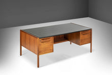 Load image into Gallery viewer, Large Executive Desk by Jens Risom for Jens Risom Design Inc. in Walnut with a New Vinyl Top, c. 1960s-ABT Modern